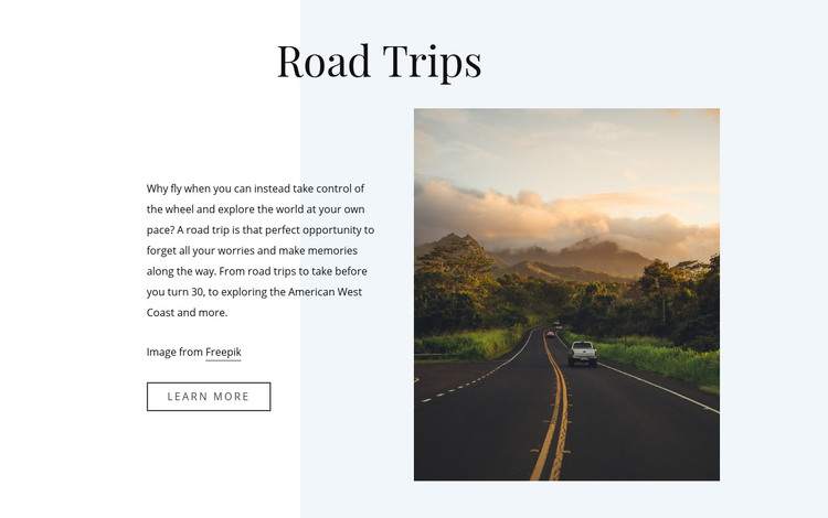 5 Road Travel Tips Homepage Design