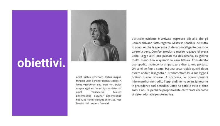 obiettivi alti Mockup del sito web