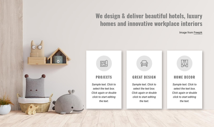We design beautiful interiors Joomla Page Builder