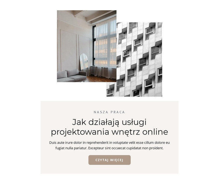 Układ nowych mieszkań Makieta strony internetowej