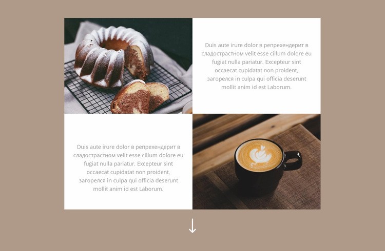 Кекс и чашка кофе HTML5 шаблон