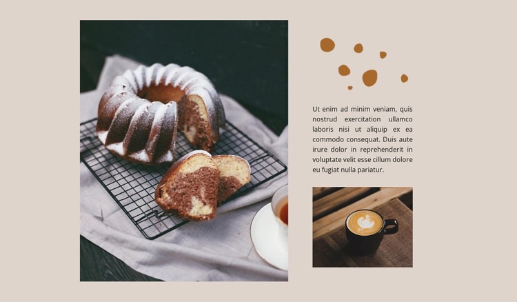 Kaffe cupcake Html webbplatsbyggare