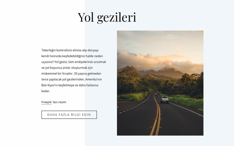 5 Yol Seyahati İpuçları Web Sitesi Şablonu