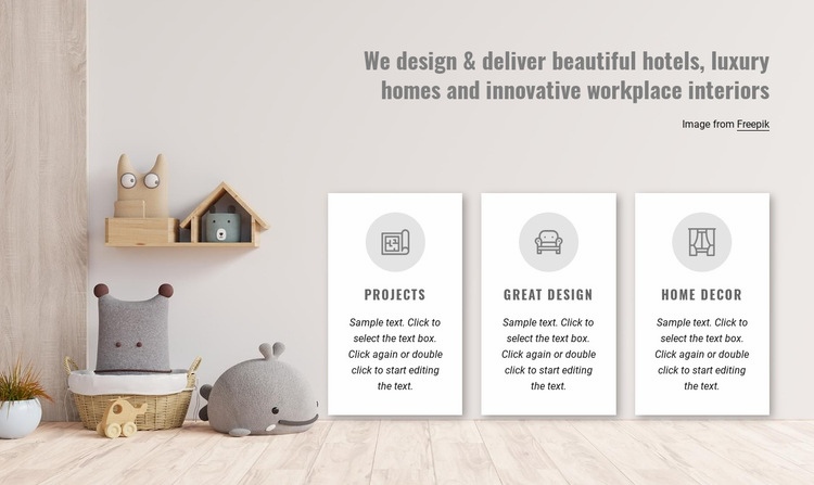 We design beautiful interiors Web Page Design