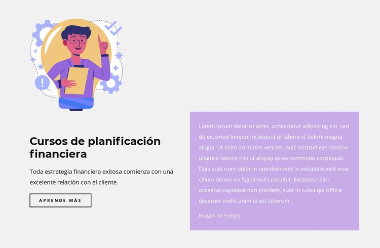 Cursos de financiero Maqueta de sitio web