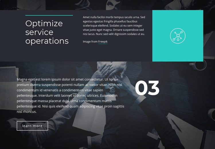 Optimize service operations Homepage Design