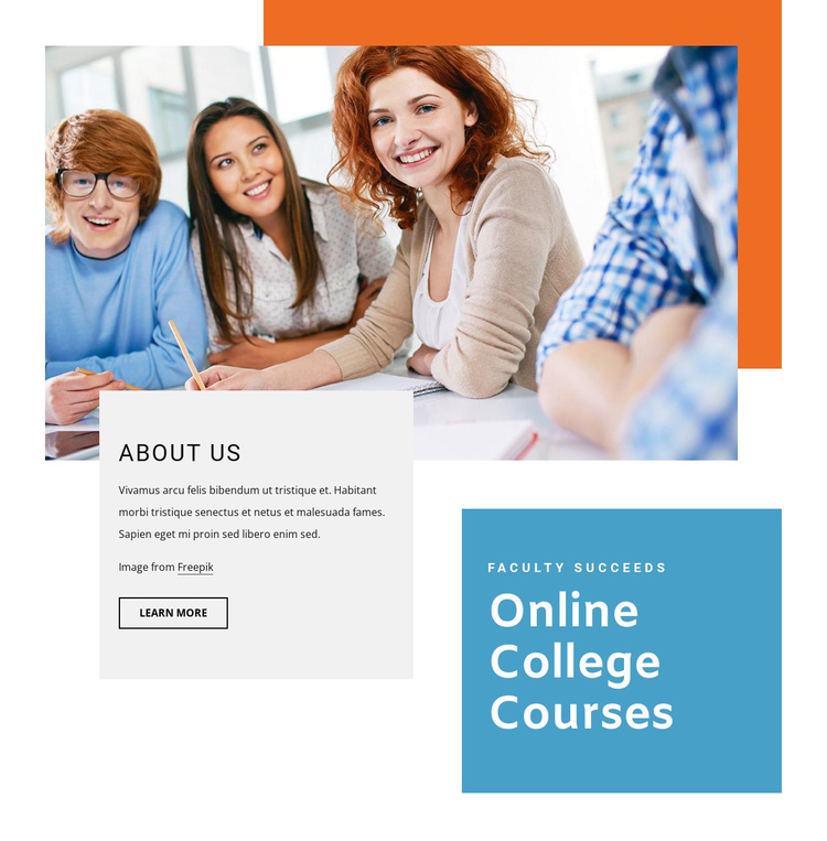 College courses One Page Template