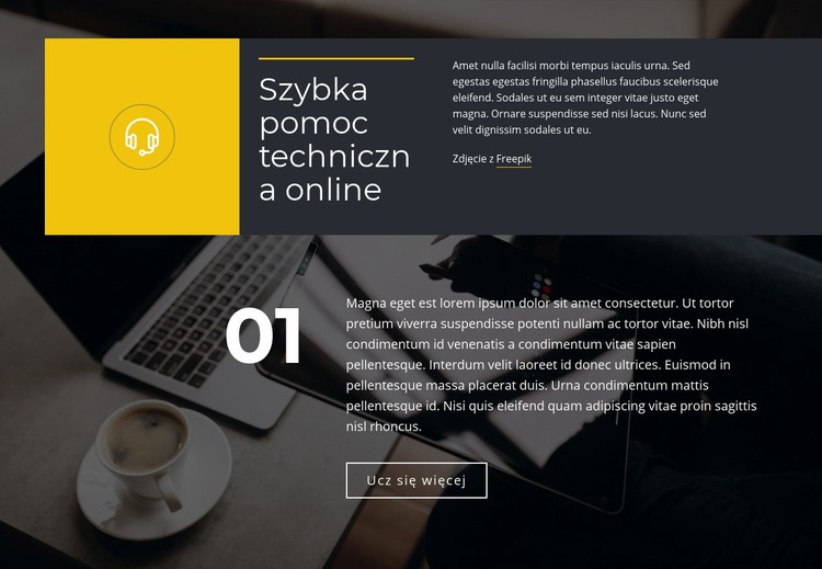 Szybka pomoc techniczna online Makieta strony internetowej