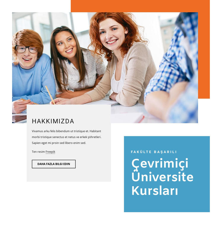 Üniversite kursları Web Sitesi Şablonu