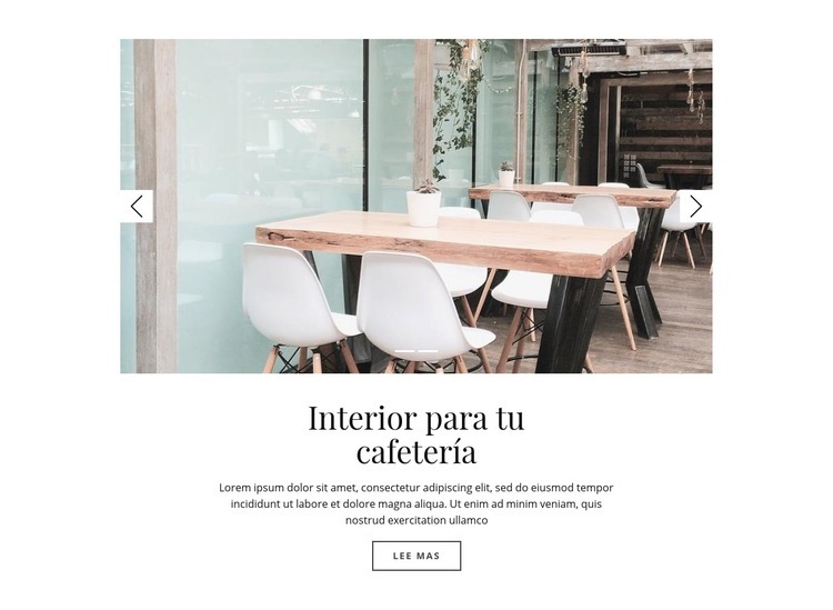 Interior para tu cafetería Página de destino