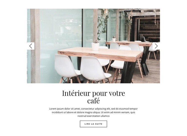 Intérieur pour votre café Conception de site Web