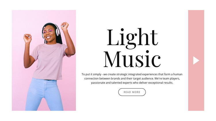 Light style in music Homepage Design