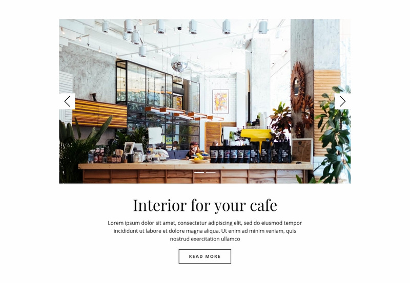 Interior for your cafe Web Page Design