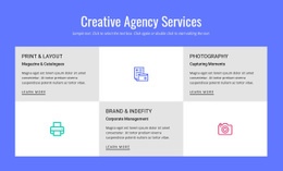 Služby Kreativní Reklamní Agentury - Design HTML Page Online