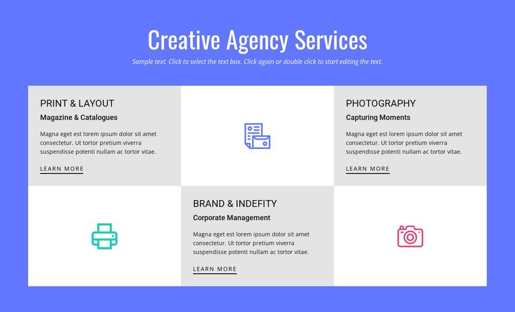 Služby kreativní reklamní agentury Html Website Builder
