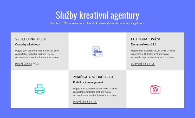 Služby kreativní reklamní agentury Šablona CSS