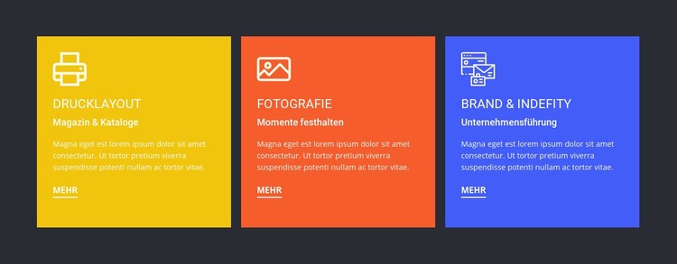 Produkte und Dienstleistungen CSS-Vorlage