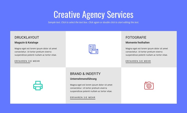 Kreative Werbeagentur Dienstleistungen CSS-Vorlage