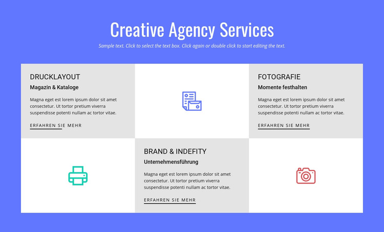 Kreative Werbeagentur Dienstleistungen HTML-Vorlage