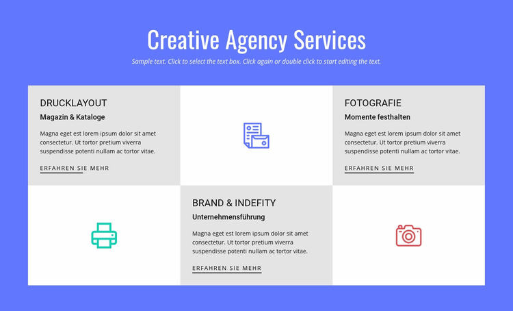 Kreative Werbeagentur Dienstleistungen Joomla Vorlage