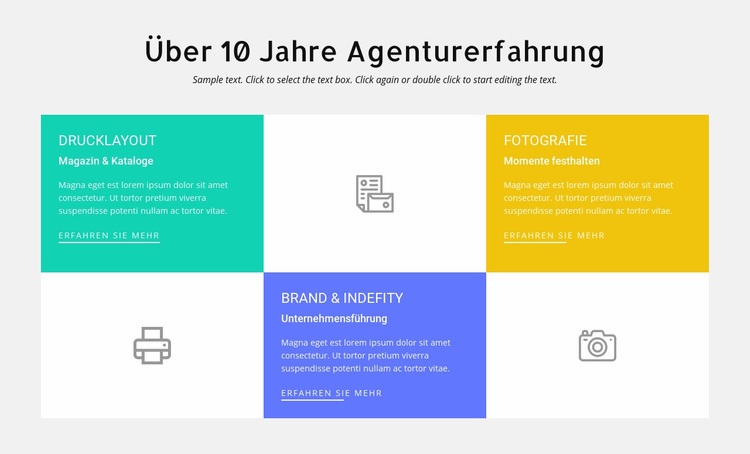 10 Jahre Designerfahrung Landing Page