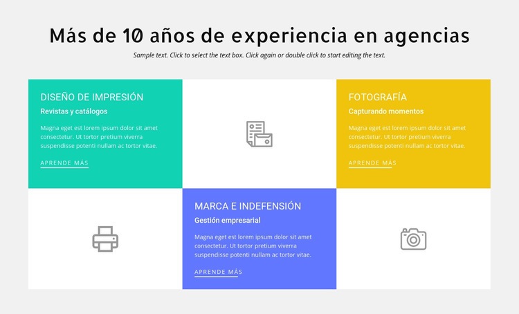 10 años de experiencia en diseño Maqueta de sitio web