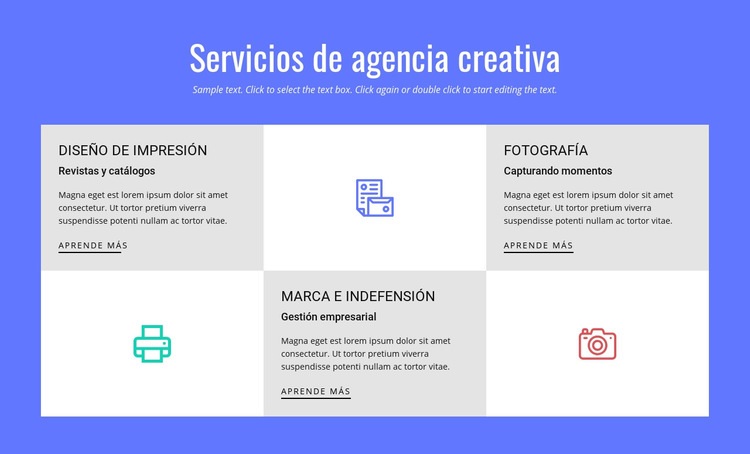Servicios de agencia de publicidad creativa Maqueta de sitio web