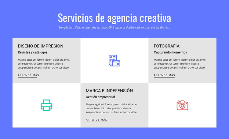 Servicios de agencia de publicidad creativa Plantilla HTML