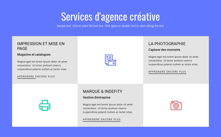 Services d'agence de publicité créative Modèle HTML