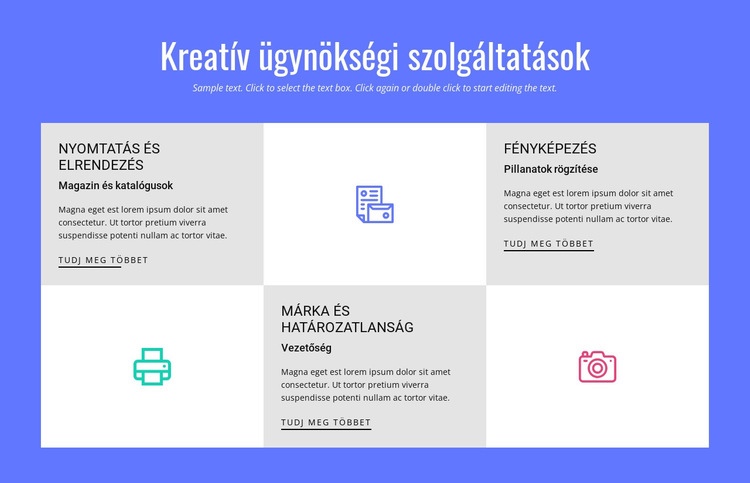 Kreatív reklámügynökségi szolgáltatások Weboldal tervezés