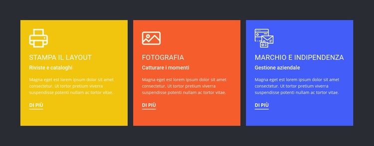 Prodotti e servizi Modello CSS