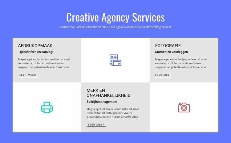 Creative Advertising Agency Services Sjabloon voor één pagina