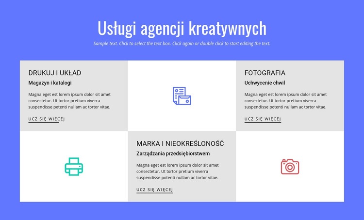 Usługi agencji reklamowej Makieta strony internetowej