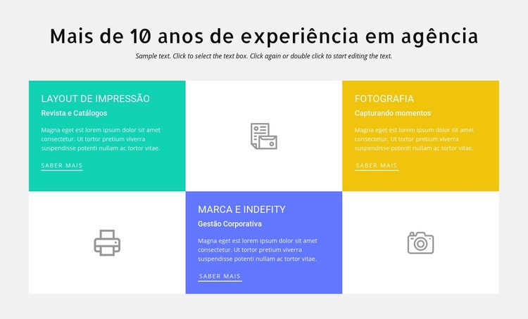 10 anos de experiência em design Construtor de sites HTML