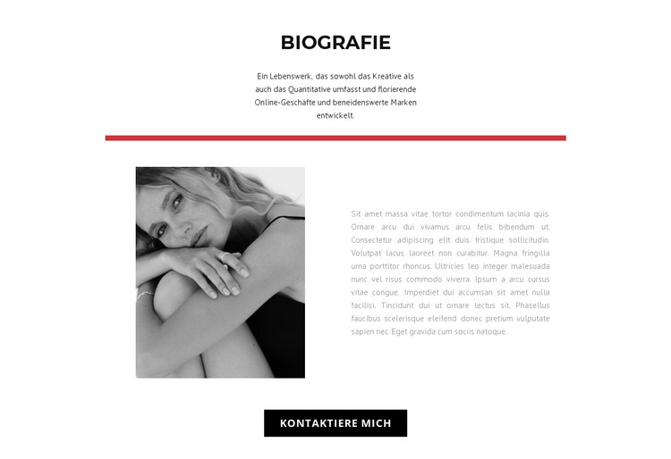 Biografie der Modedesignerin HTML-Vorlage