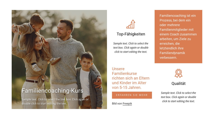 Familiencoaching Kurs Website-Vorlage