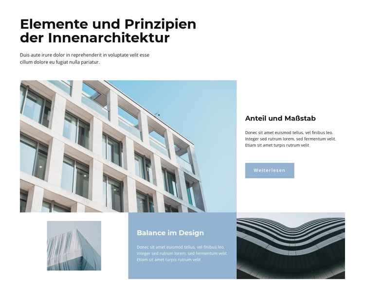 Konstruktion und Design Website-Vorlage