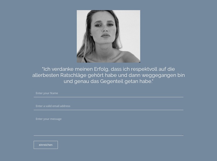 Formular zum Senden des Lebenslaufs Landing Page