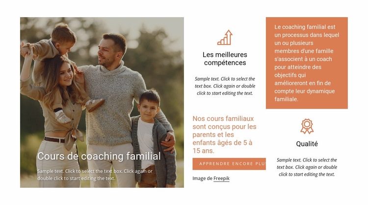 Cours de coaching familial Modèles de constructeur de sites Web