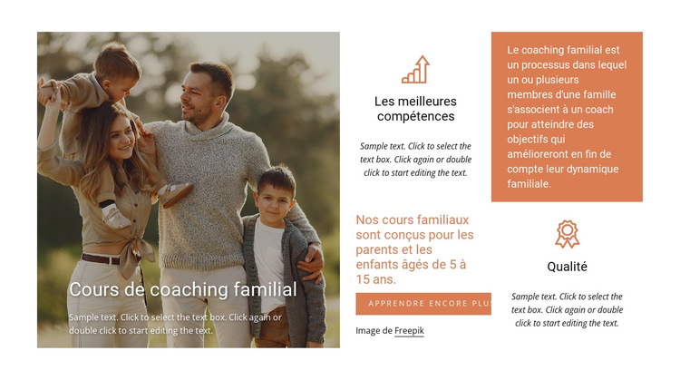 Cours de coaching familial Modèle de site Web