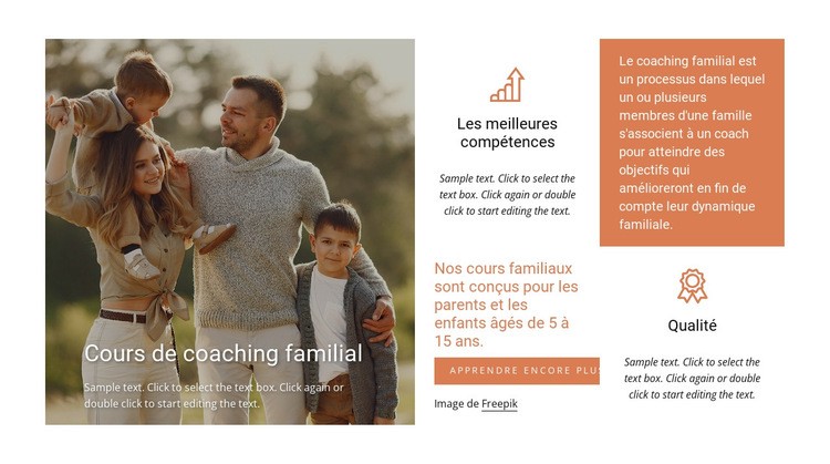 Cours de coaching familial Page de destination