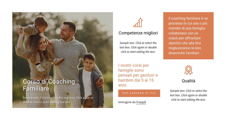 Corso di coaching familiare Modello di sito Web