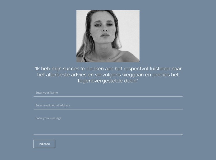 Formulier voor het verzenden van cv Website mockup