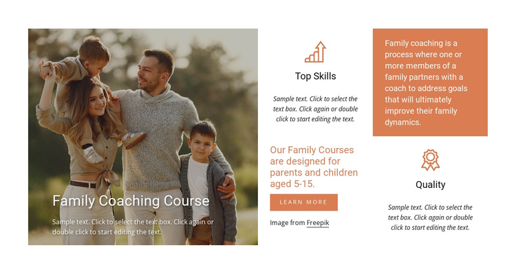 Family coaching course One Page Template
