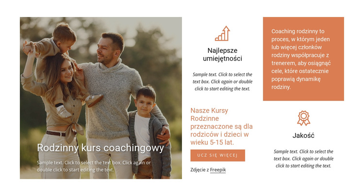 Rodzinny kurs coachingowy Motyw WordPress