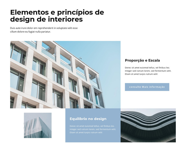 Construção e design Modelo de site