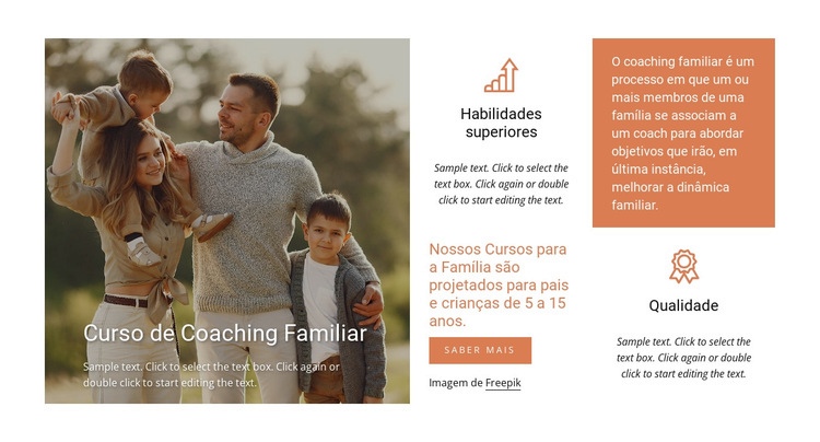 Curso de coaching familiar Modelo de uma página