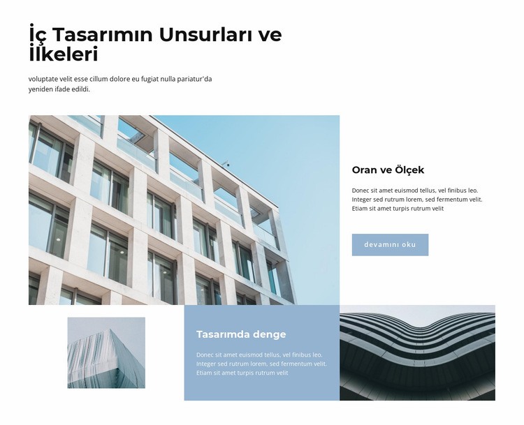 İnşaat ve tasarım Html Web Sitesi Oluşturucu