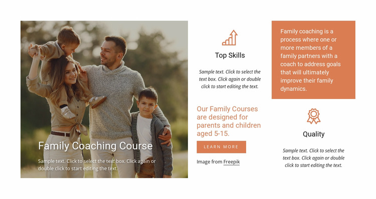 Family coaching course WordPress Website Builder