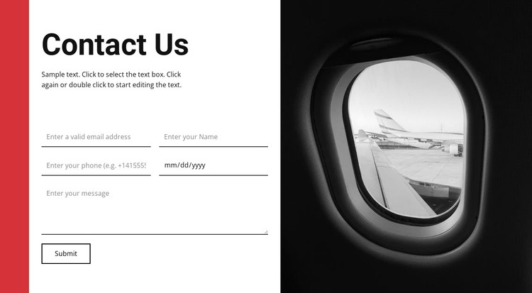 Contact form for travel agency CSS Template